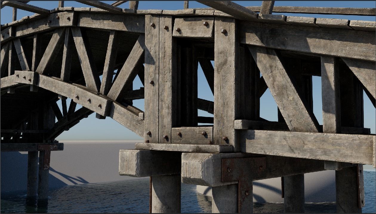 Japanese bridge 3D model_2