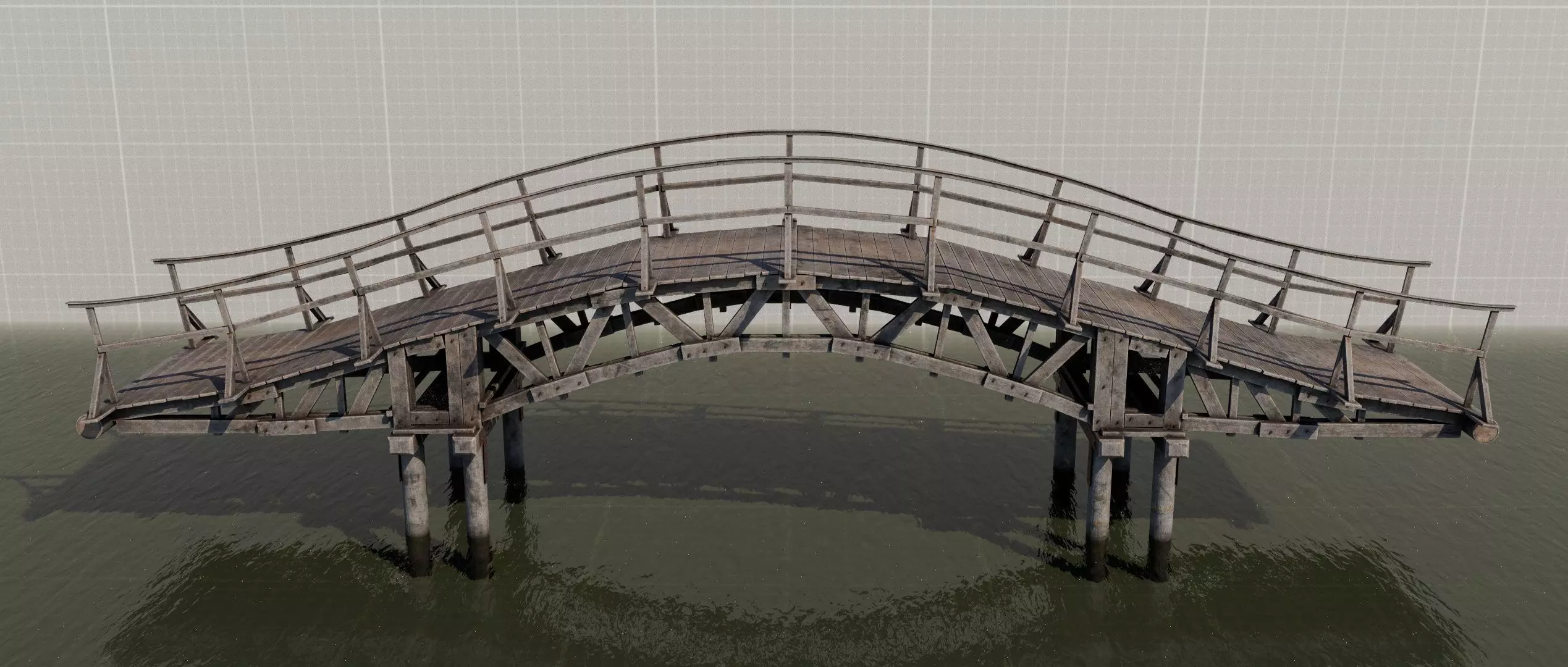 Japanese bridge 3D model_0