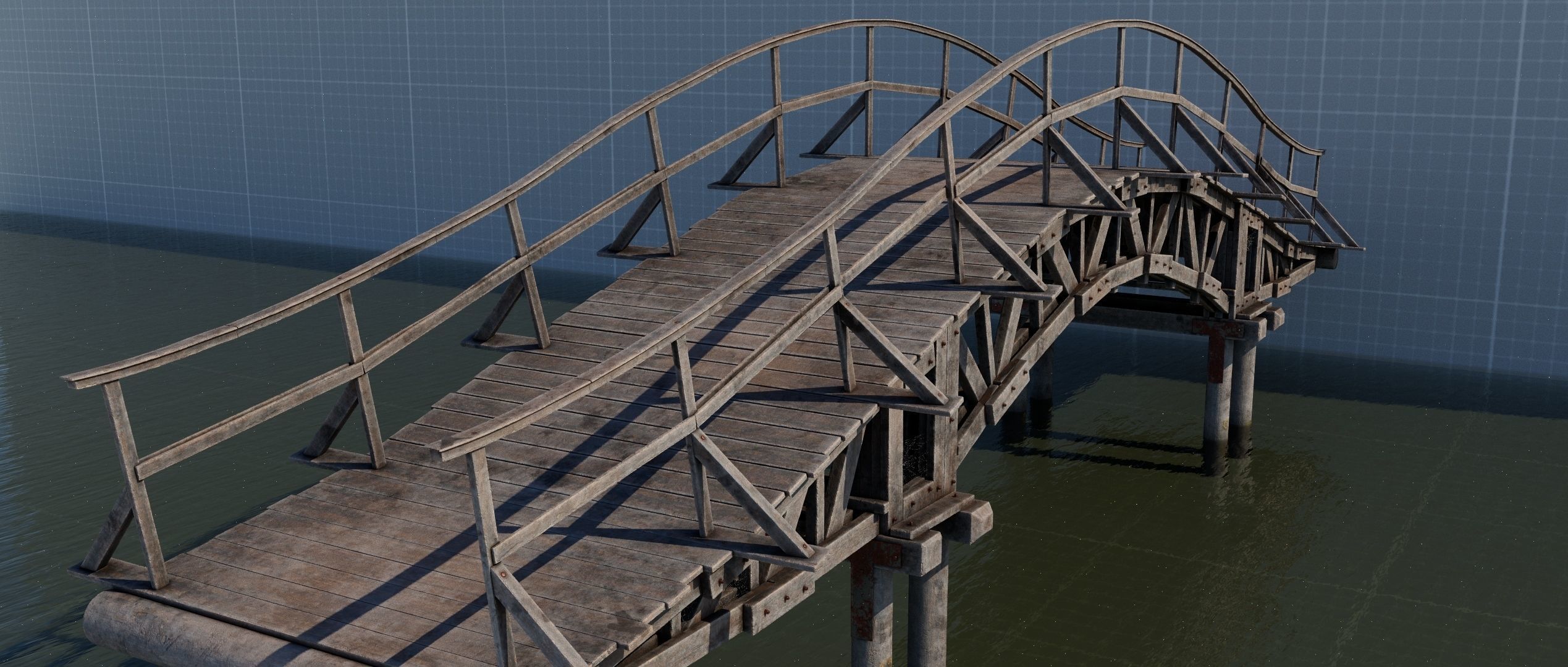 Japanese bridge 3D model_3