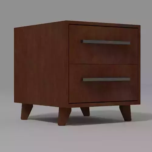 Dark wooden nightstand with drawers