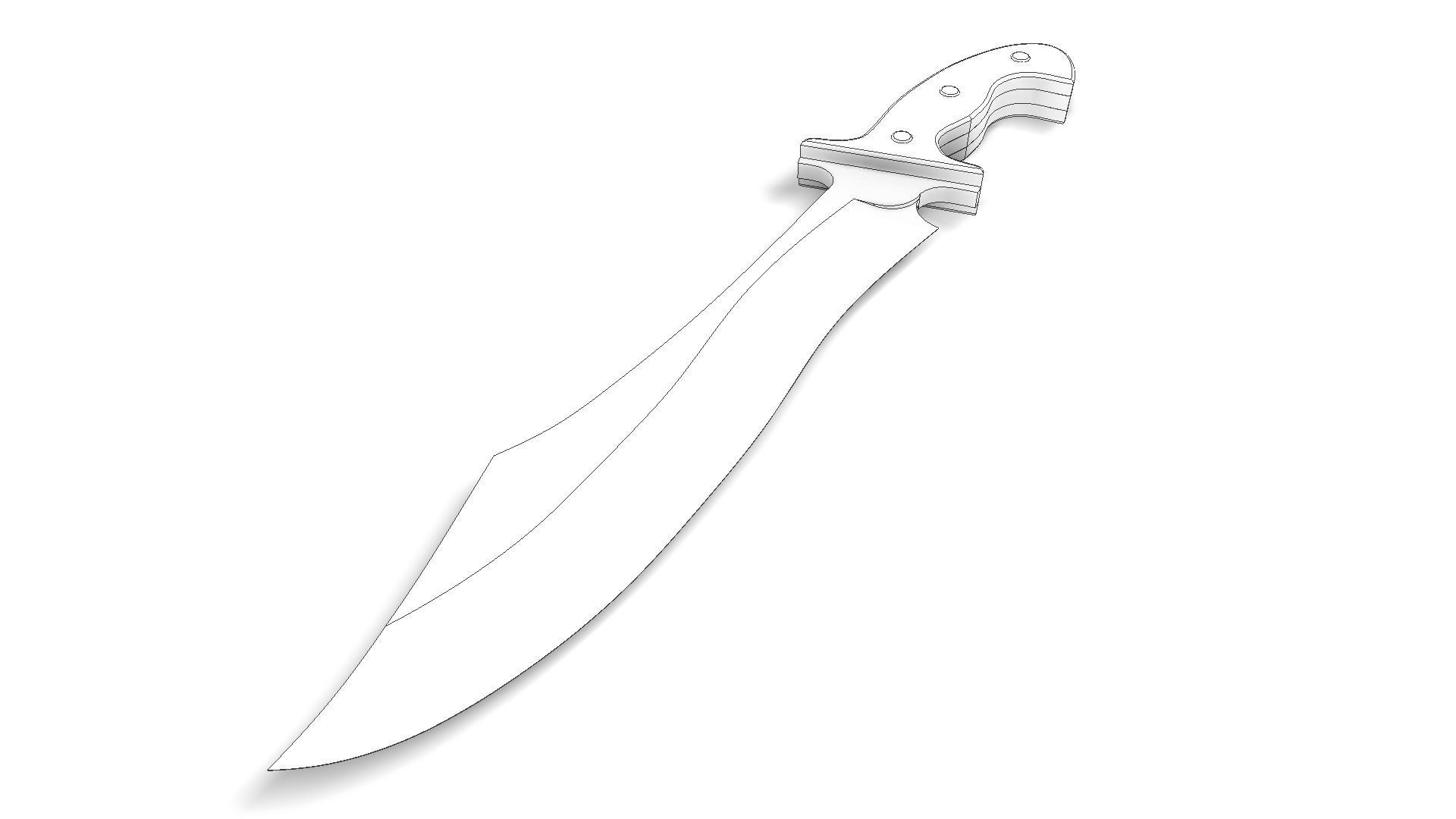 DAGGER samurai sword 3D model_5