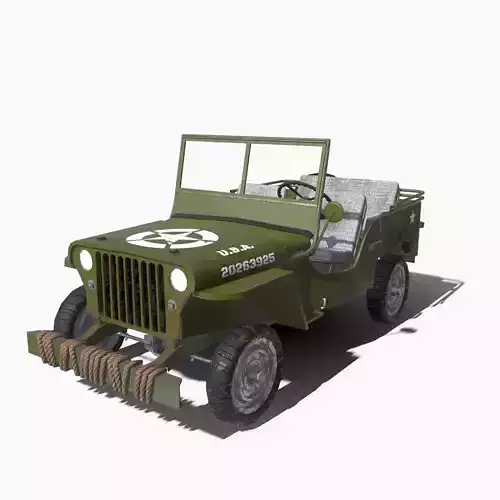 Low-Poly World War II Army Truck