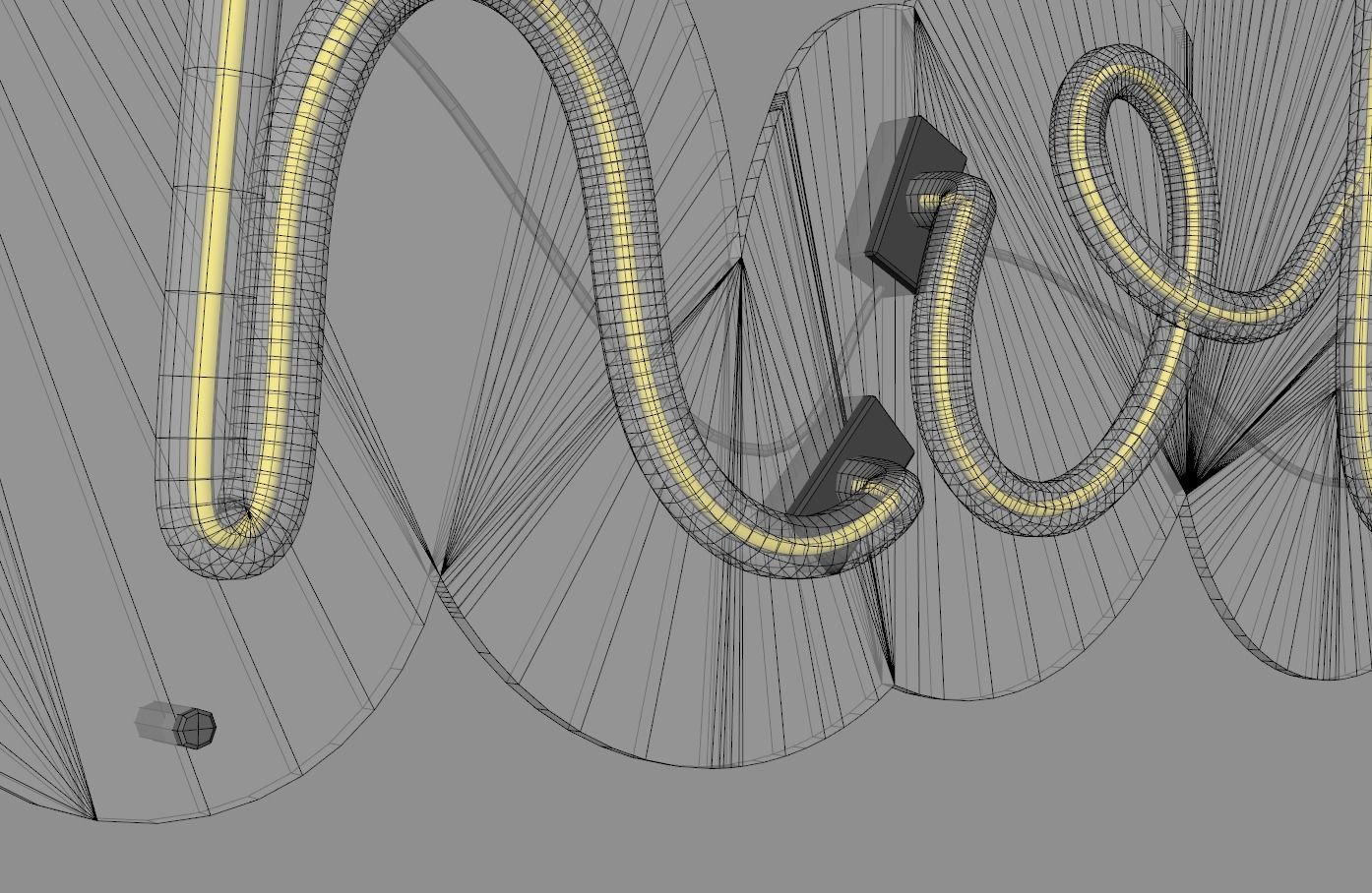 Hola - Neon Sign 3D model_9