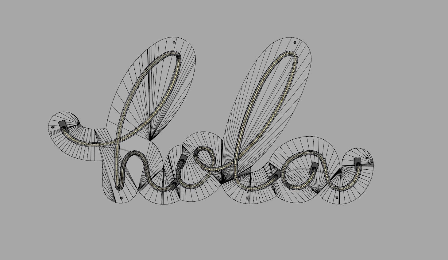 Hola - Neon Sign 3D model_6