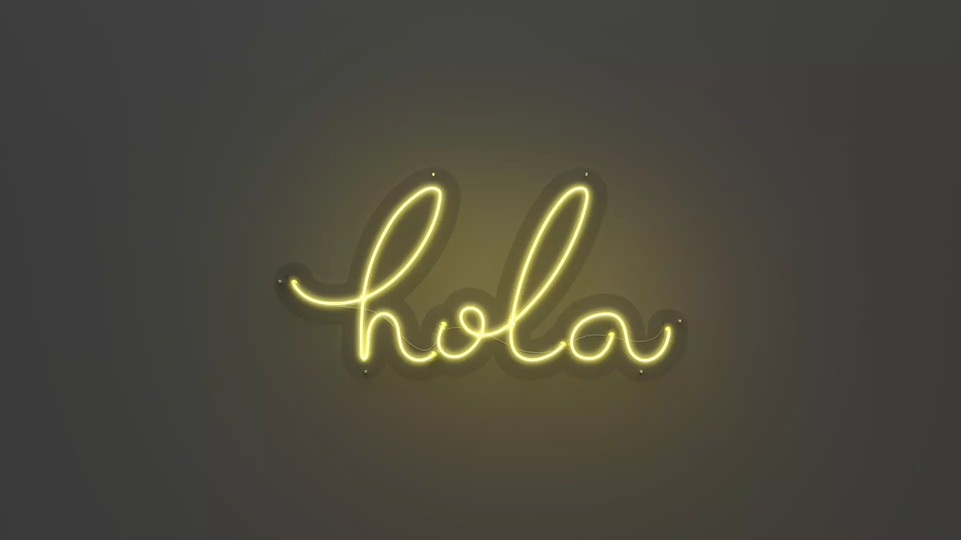 Hola - Neon Sign 3D model_0