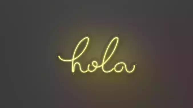 Hola - Neon Sign 3D model