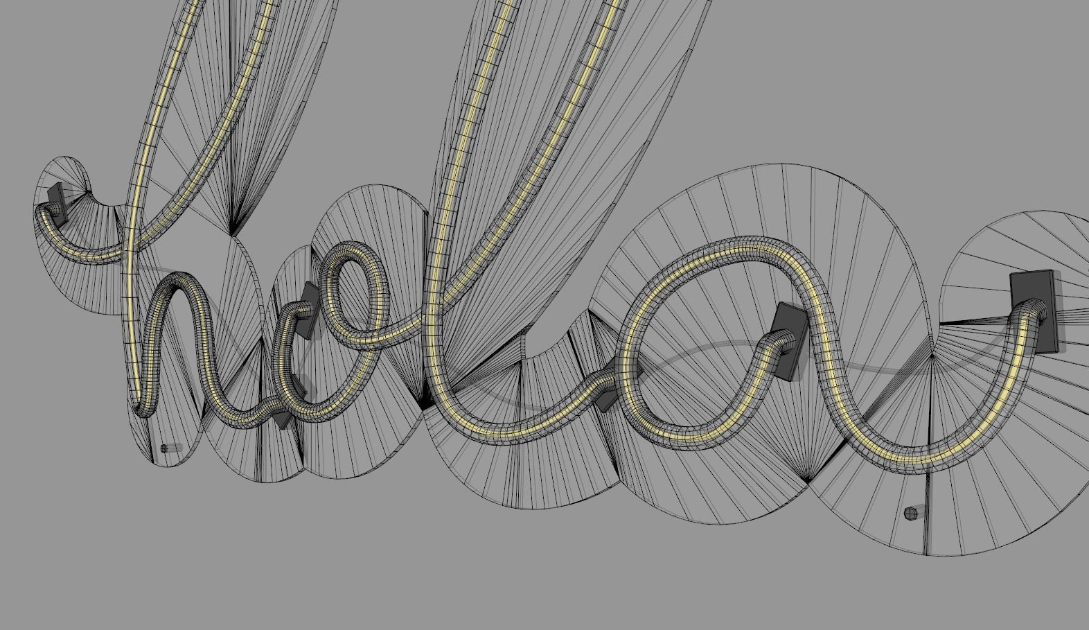 Hola - Neon Sign 3D model_8