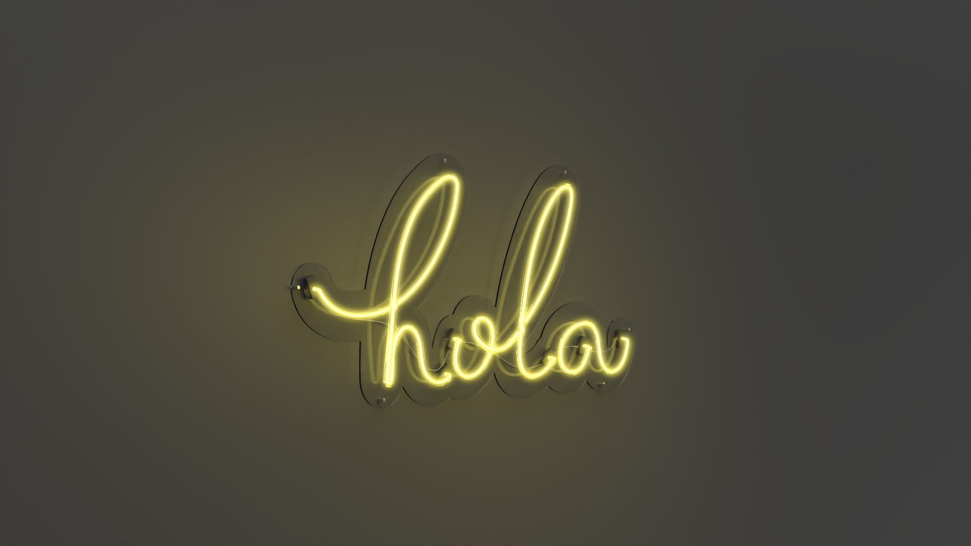 Hola - Neon Sign 3D model_5
