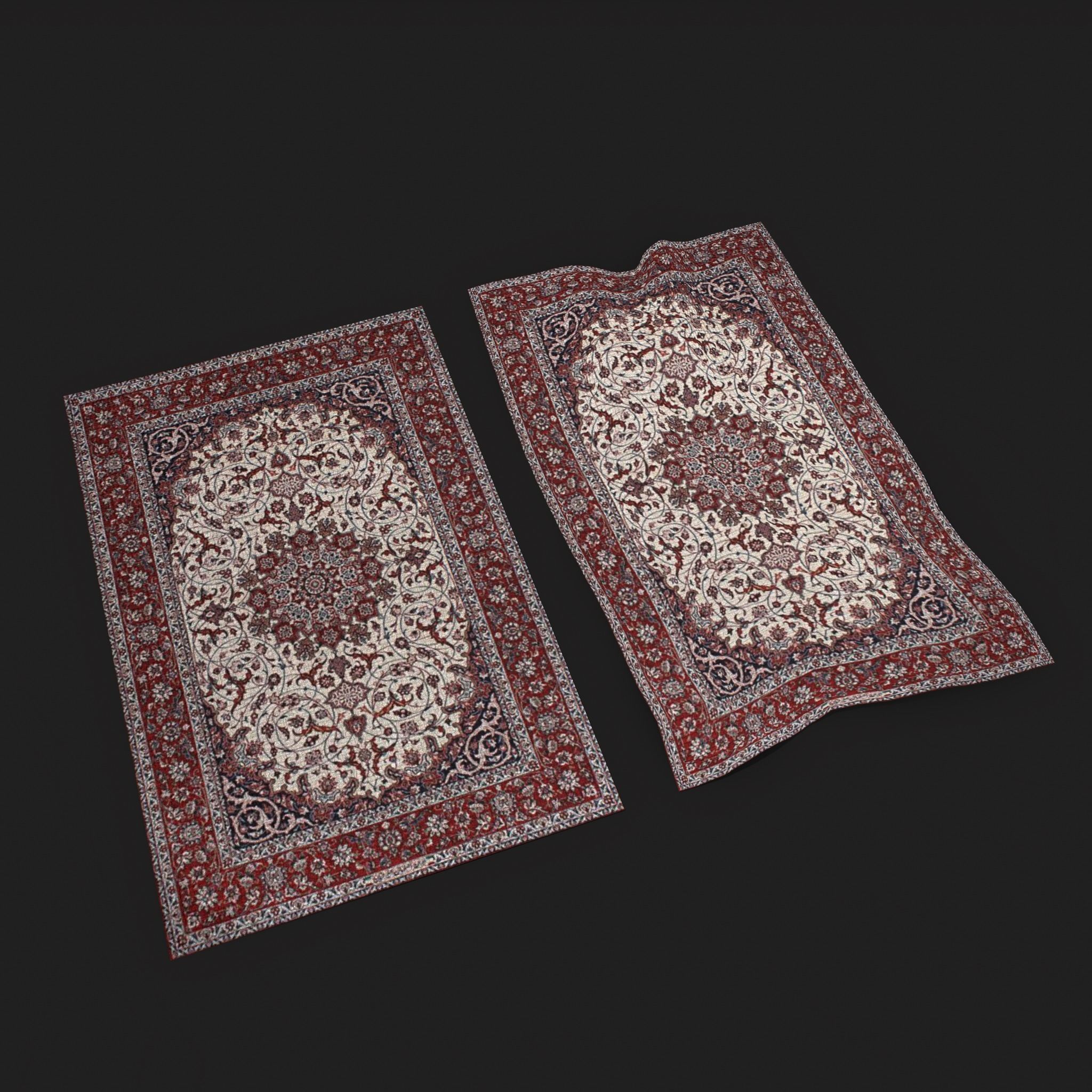 Persian Carpet Design Two Low-poly 3D model_10