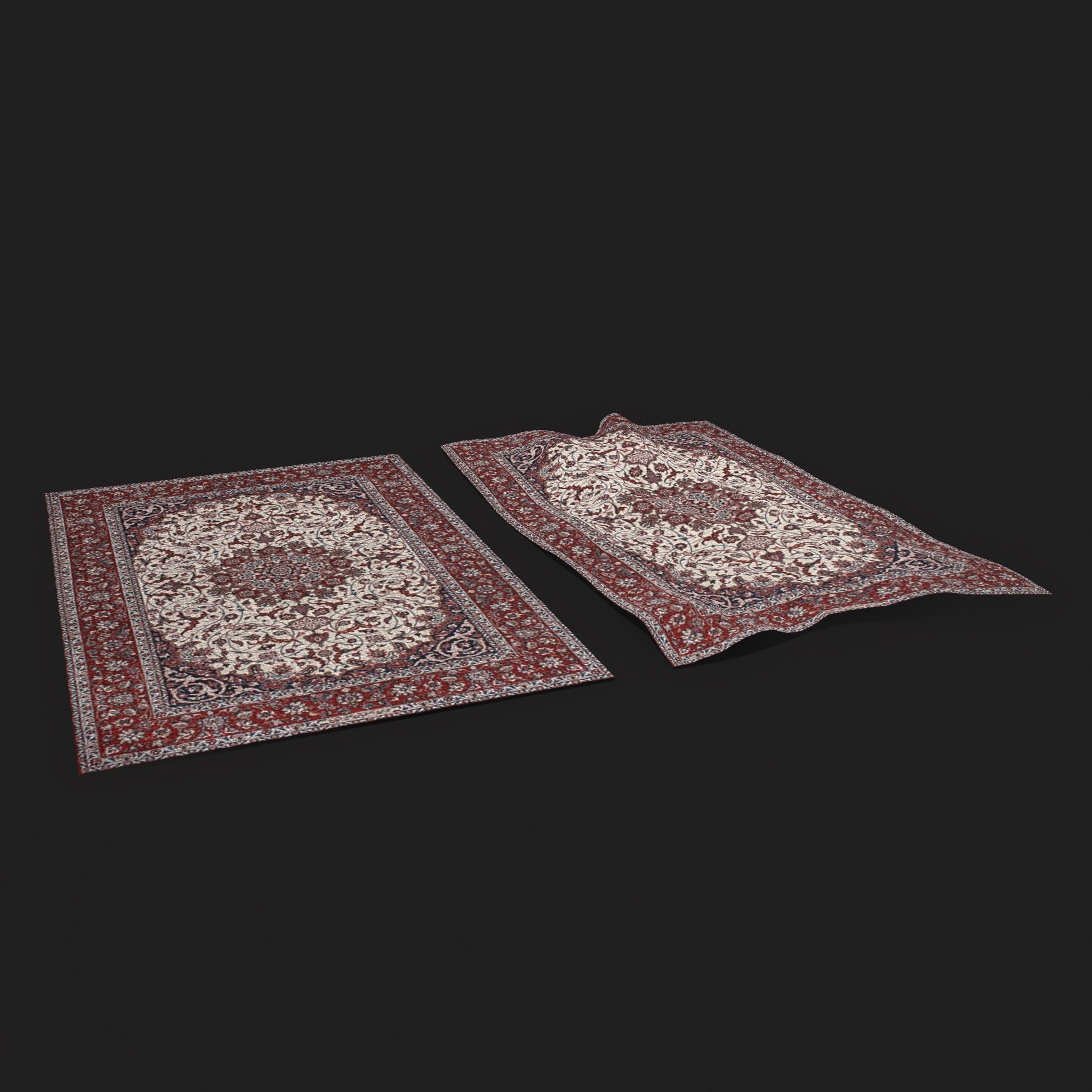 Persian Carpet Design Two Low-poly 3D model_8