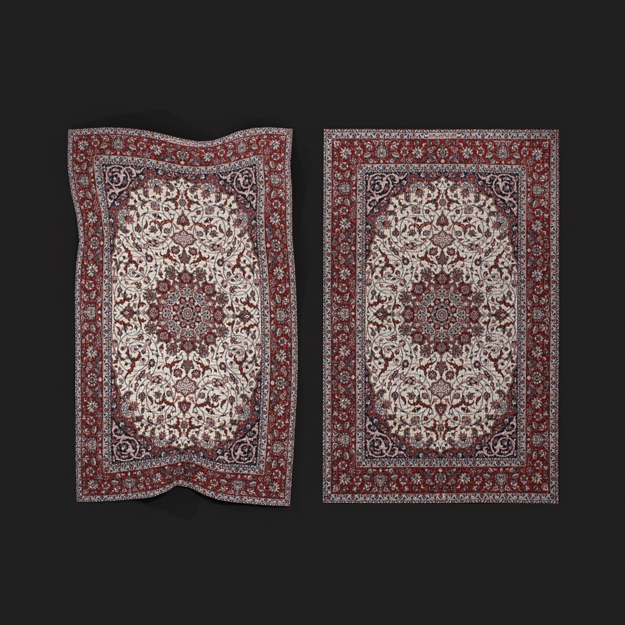 Persian Carpet Design Two Low-poly 3D model_2