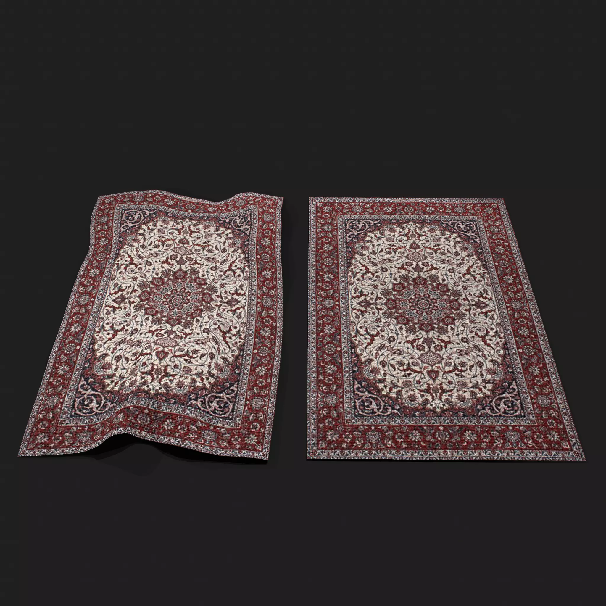 Persian Carpet Design Two Low-poly 3D model_0