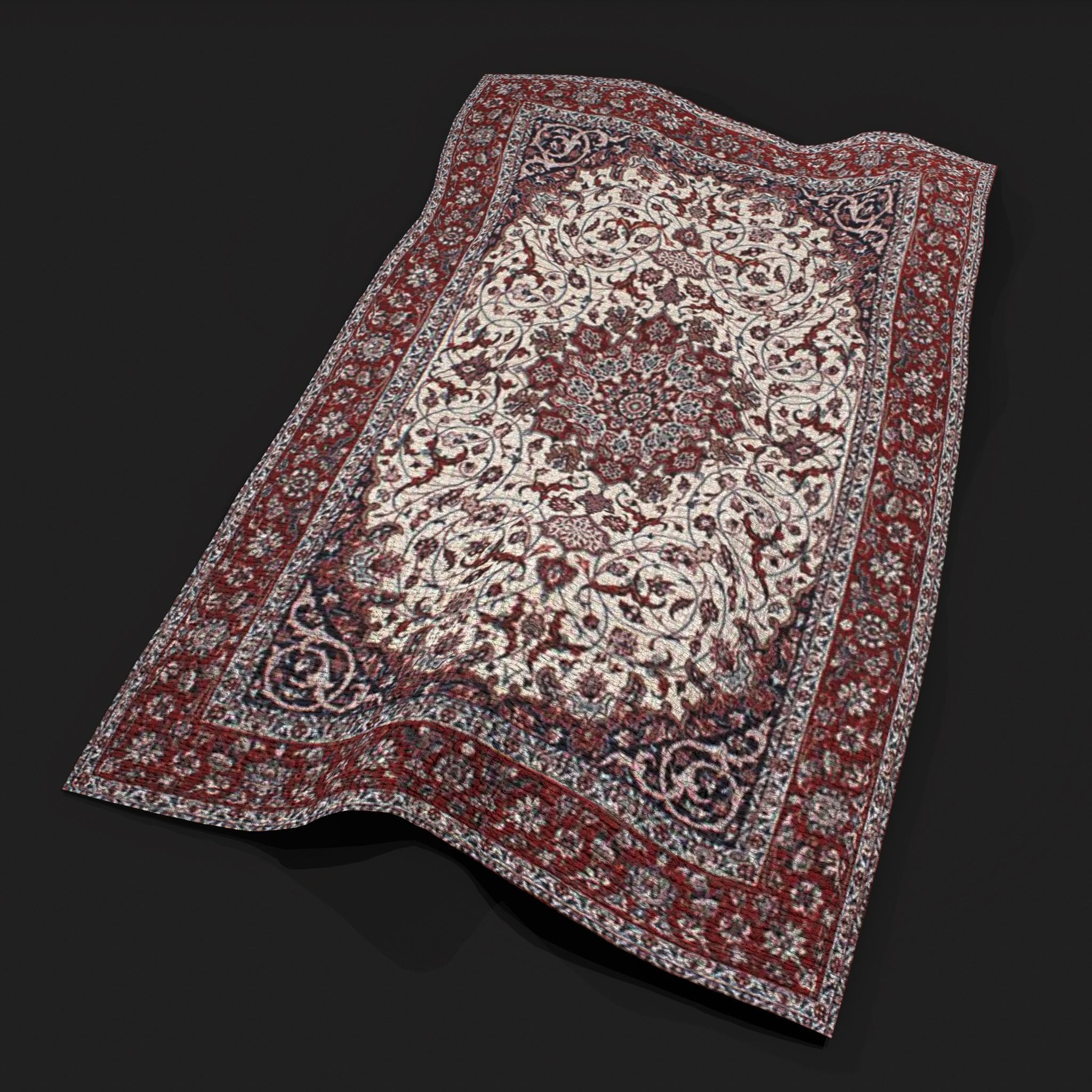 Persian Carpet Design Two Low-poly 3D model_5