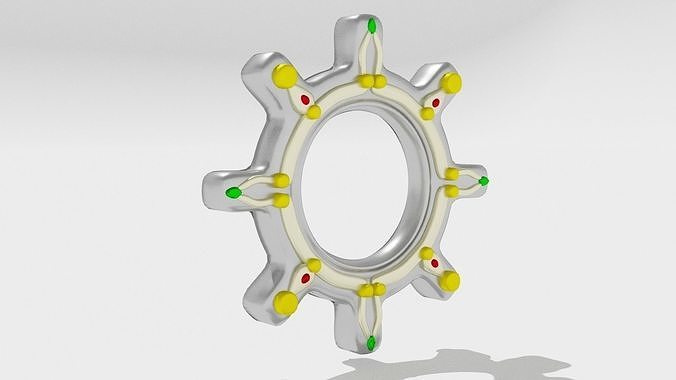Stylized PBR gear 3D model