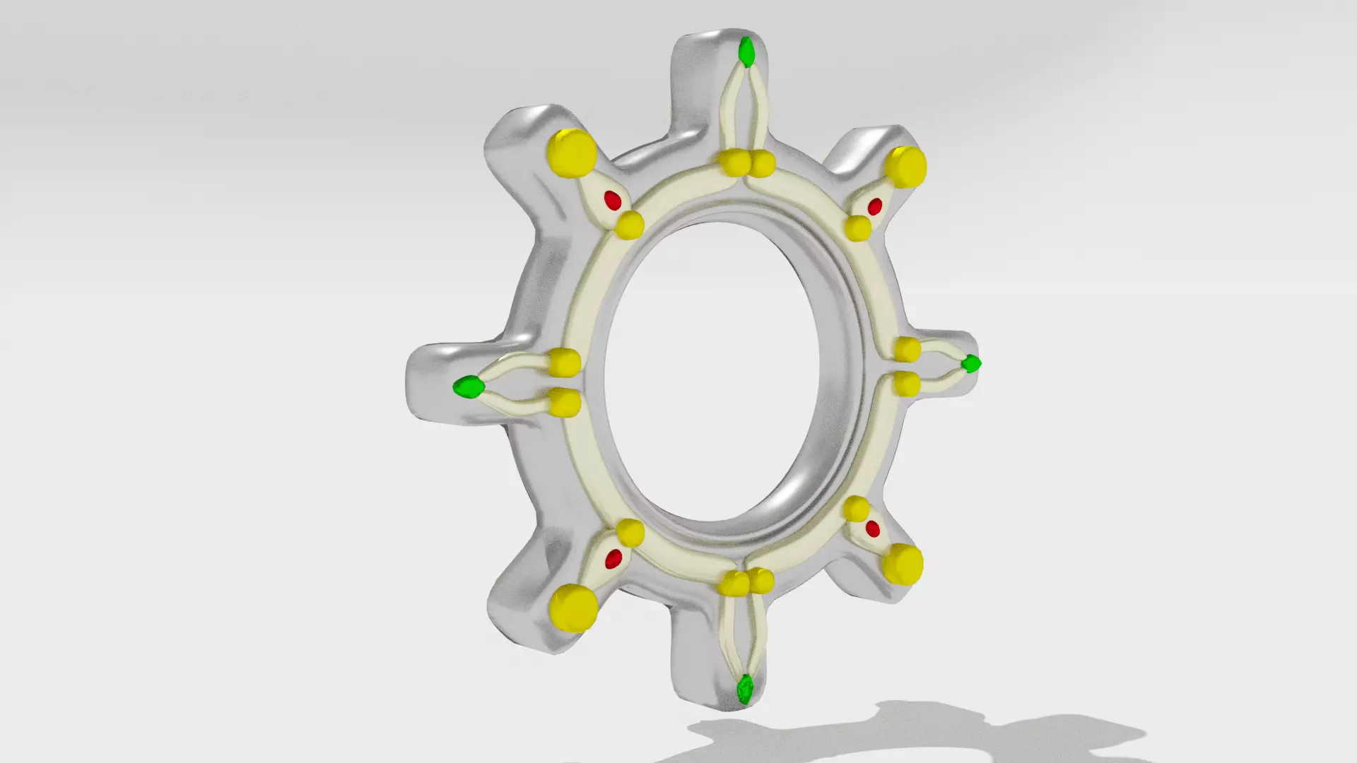 Stylized PBR gear 3D model_0