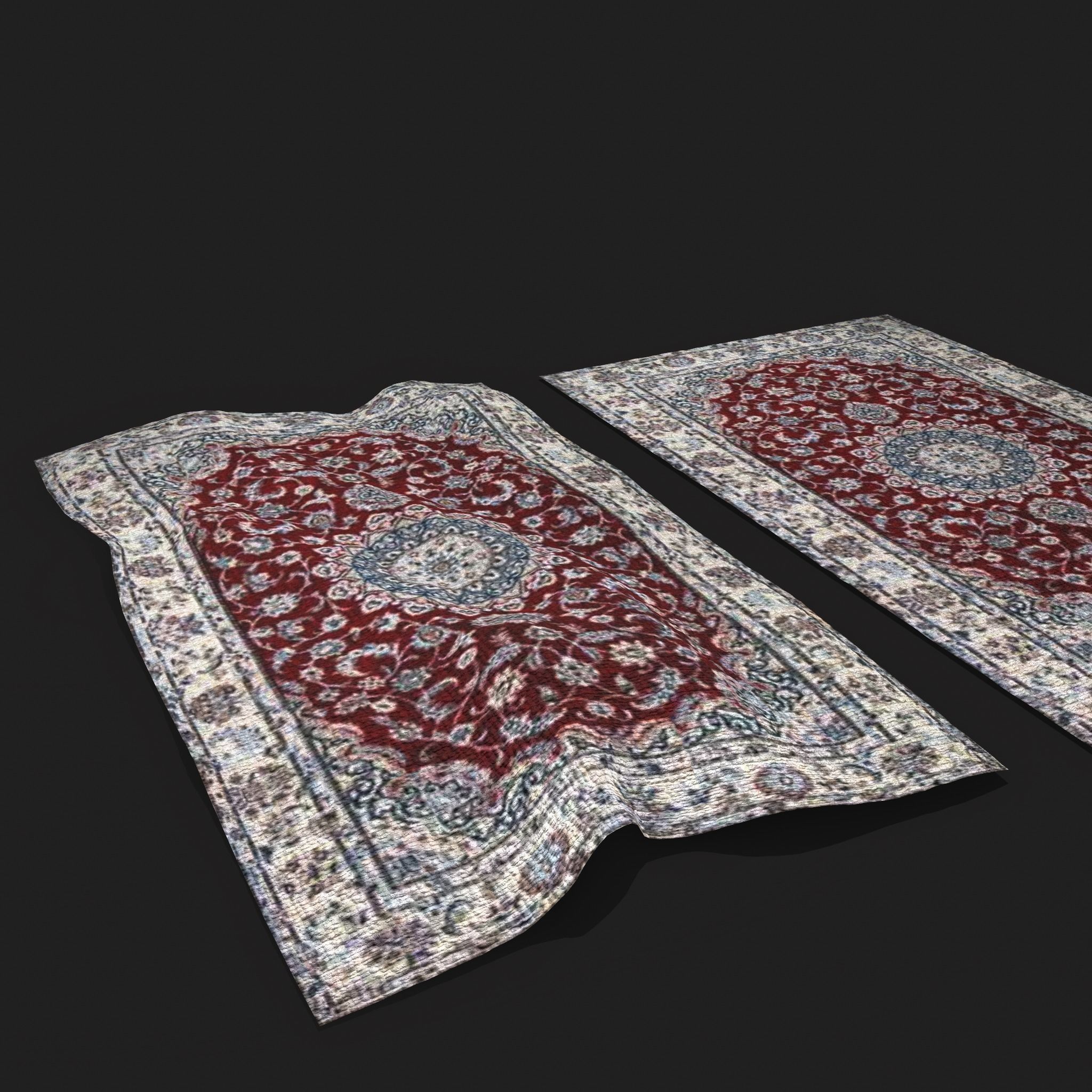 Persian Carpet Design Three Low-poly 3D model_9