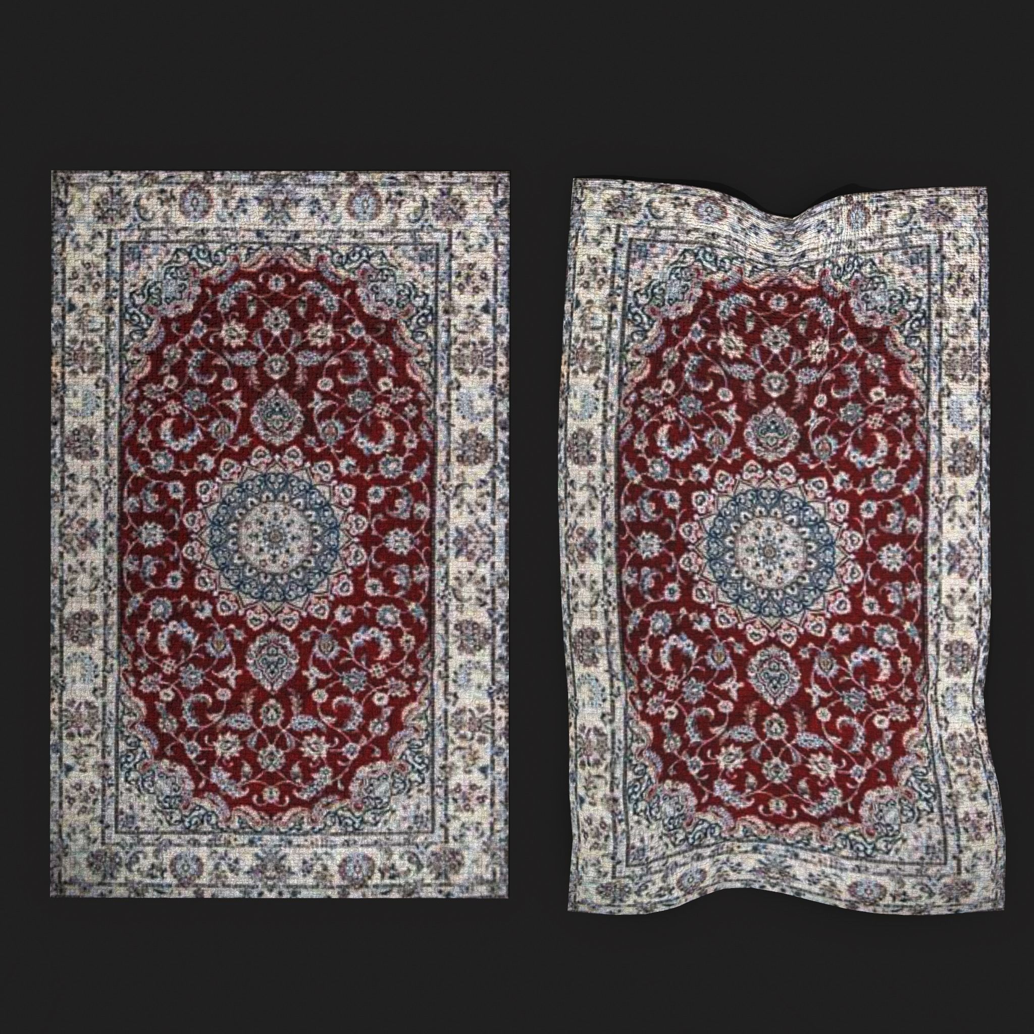 Persian Carpet Design Three Low-poly 3D model_2