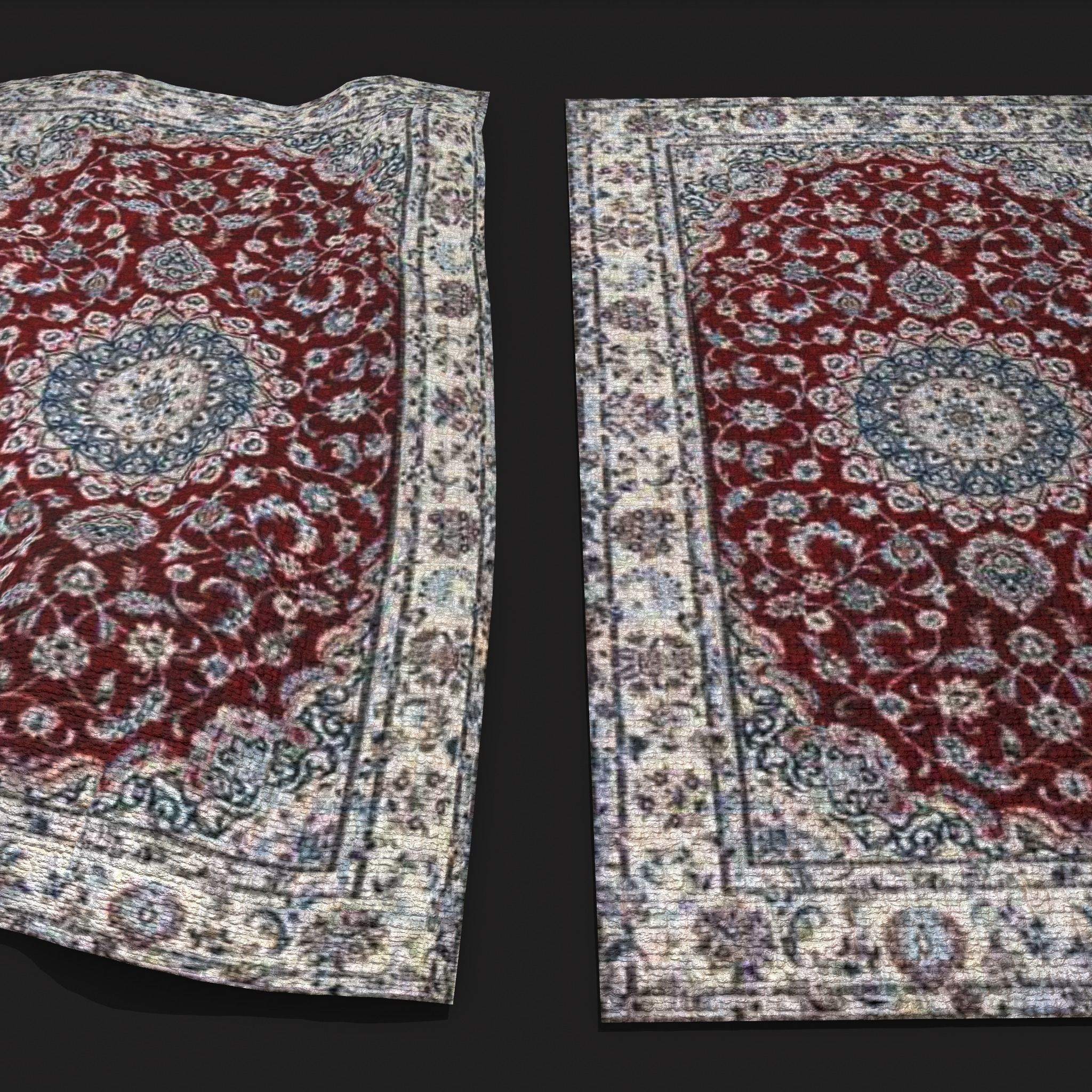 Persian Carpet Design Three Low-poly 3D model_8