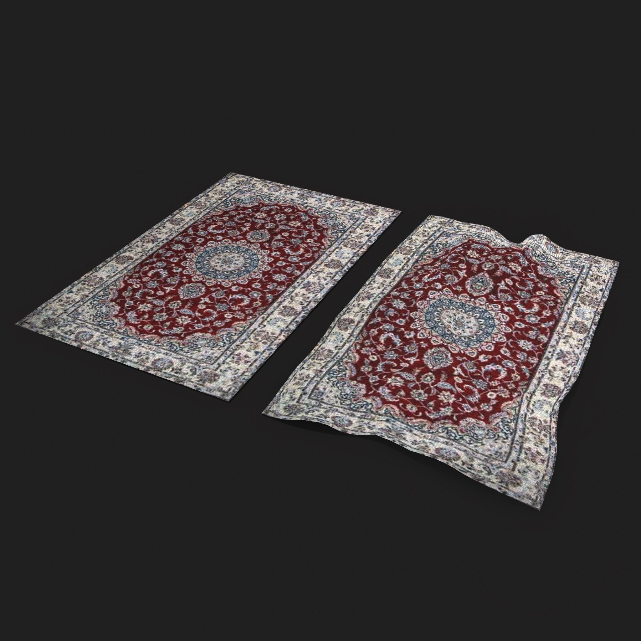 Persian Carpet Design Three Low-poly 3D model_24