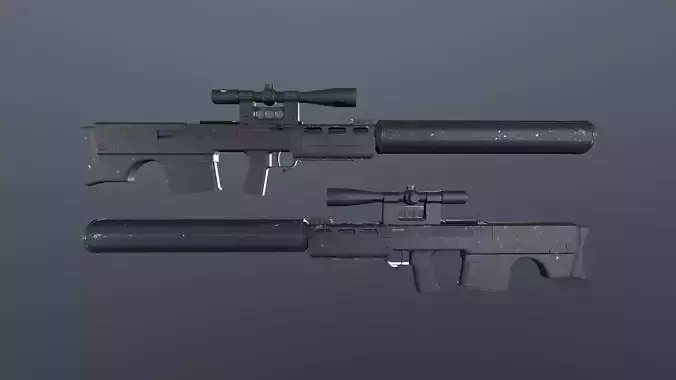 VSSK sniper rifle  Free low-poly 3D model