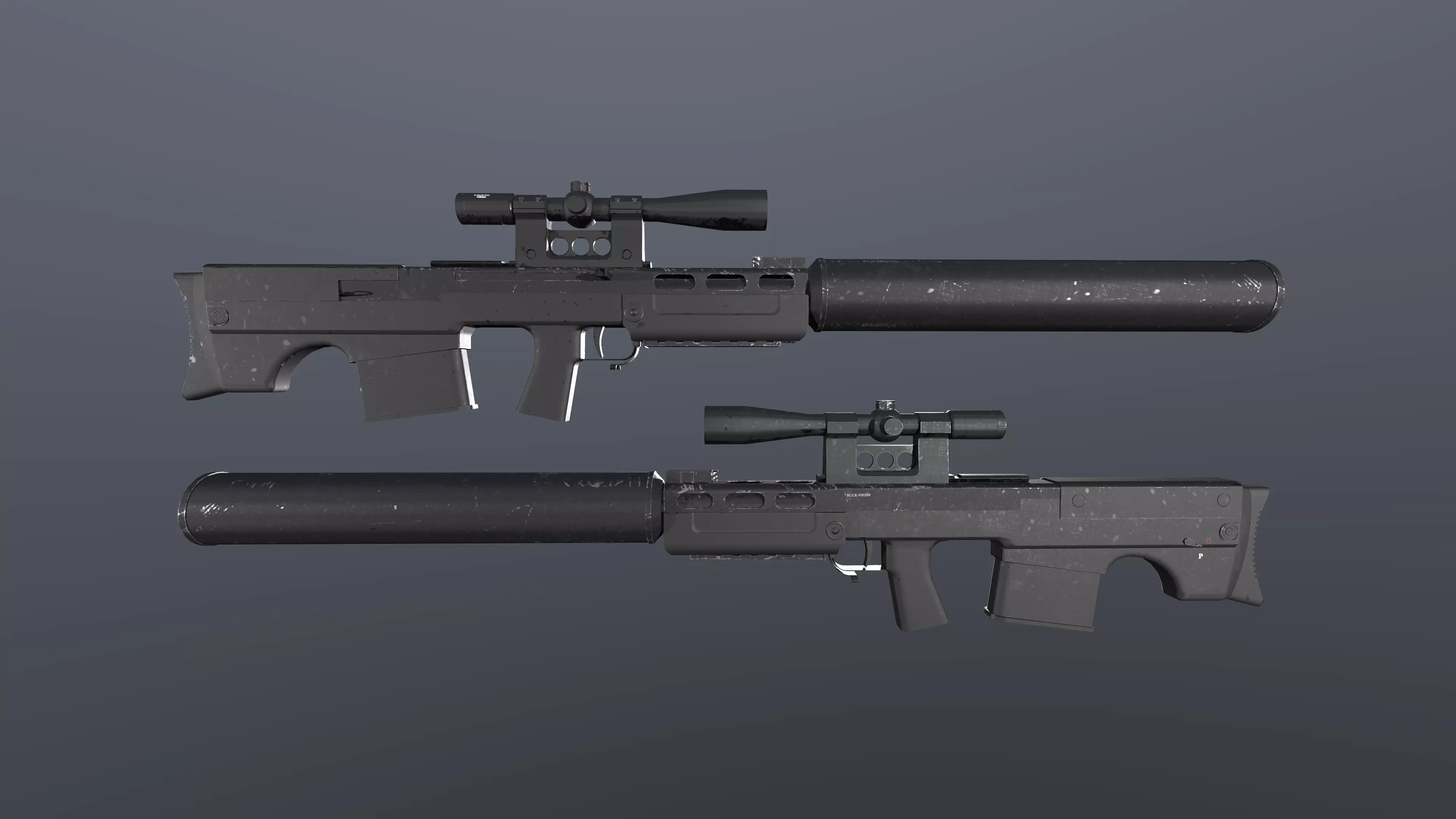 VSSK sniper rifle  Free low-poly 3D model_0