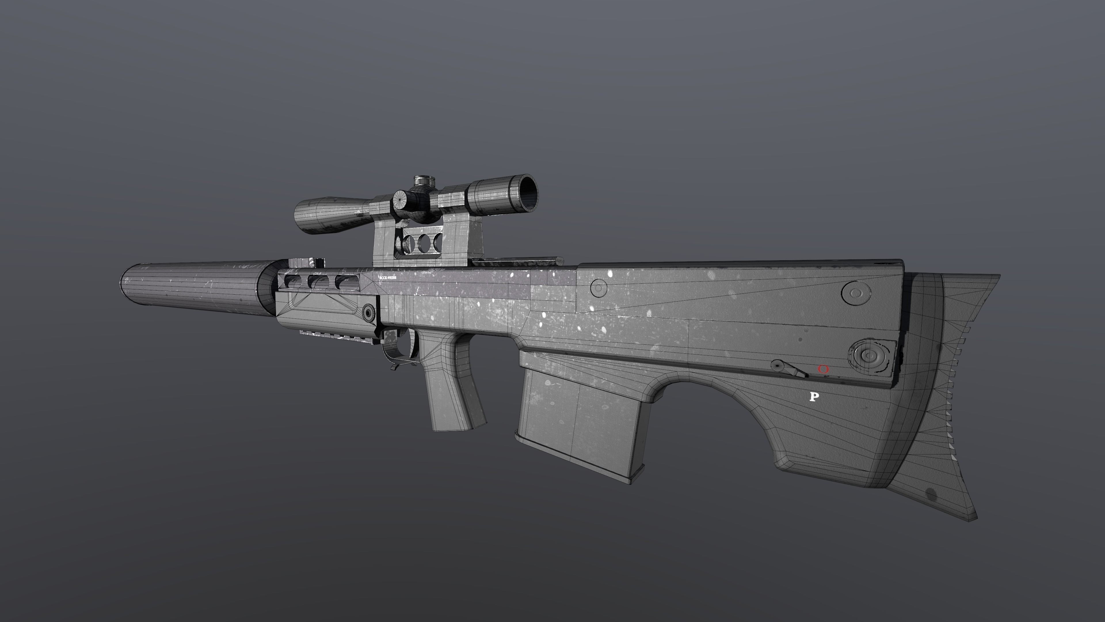 VSSK sniper rifle  Free low-poly 3D model_5