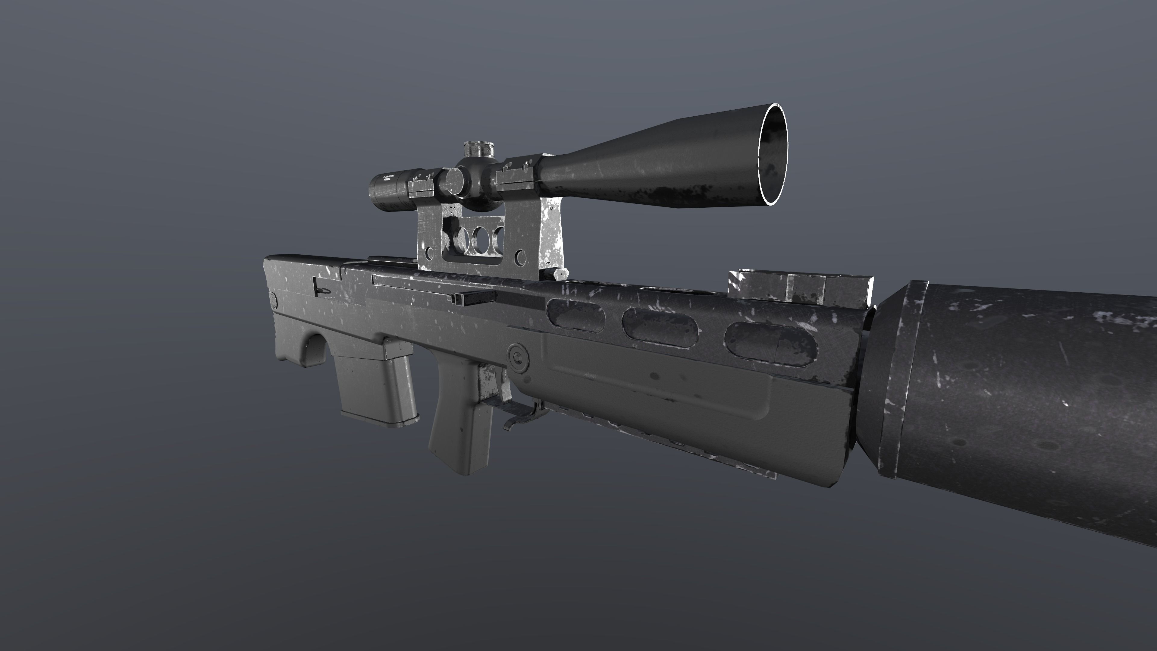 VSSK sniper rifle  Free low-poly 3D model_3