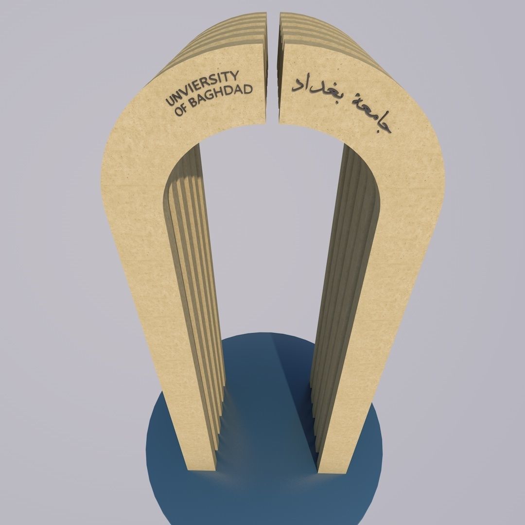 University of Baghdad Gate Low-poly 3D model_4