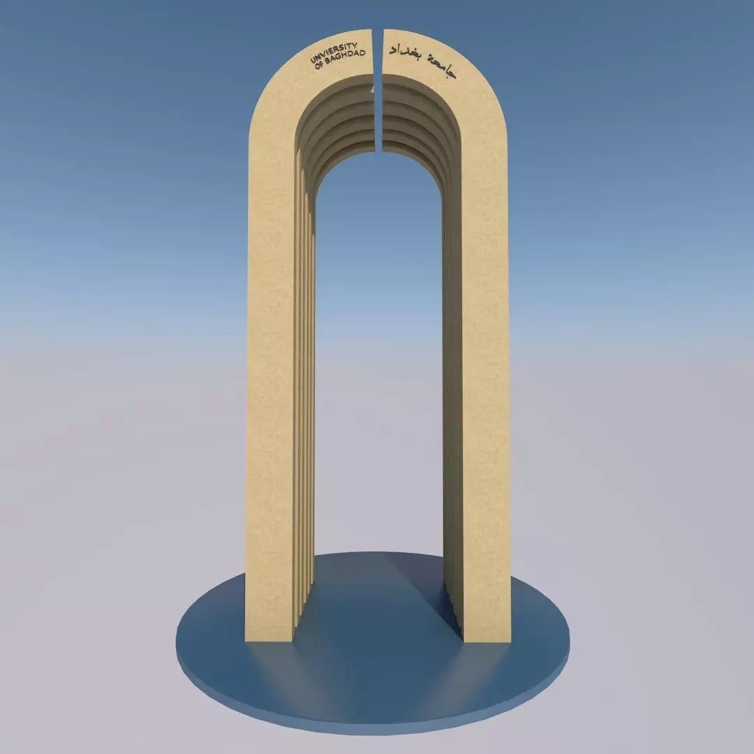 University of Baghdad Gate Low-poly 3D model_0