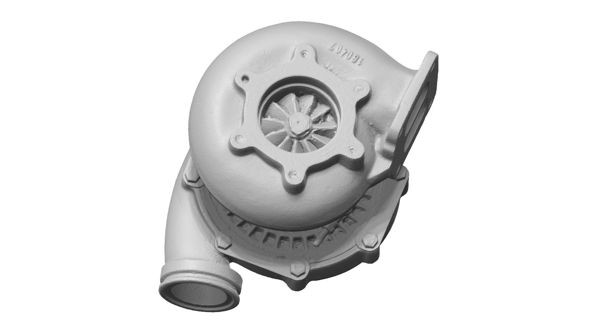 Automotive Turbocharger Raw Scanned 3D model_13