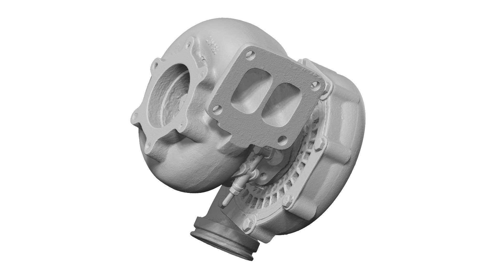 Automotive Turbocharger Raw Scanned 3D model_12