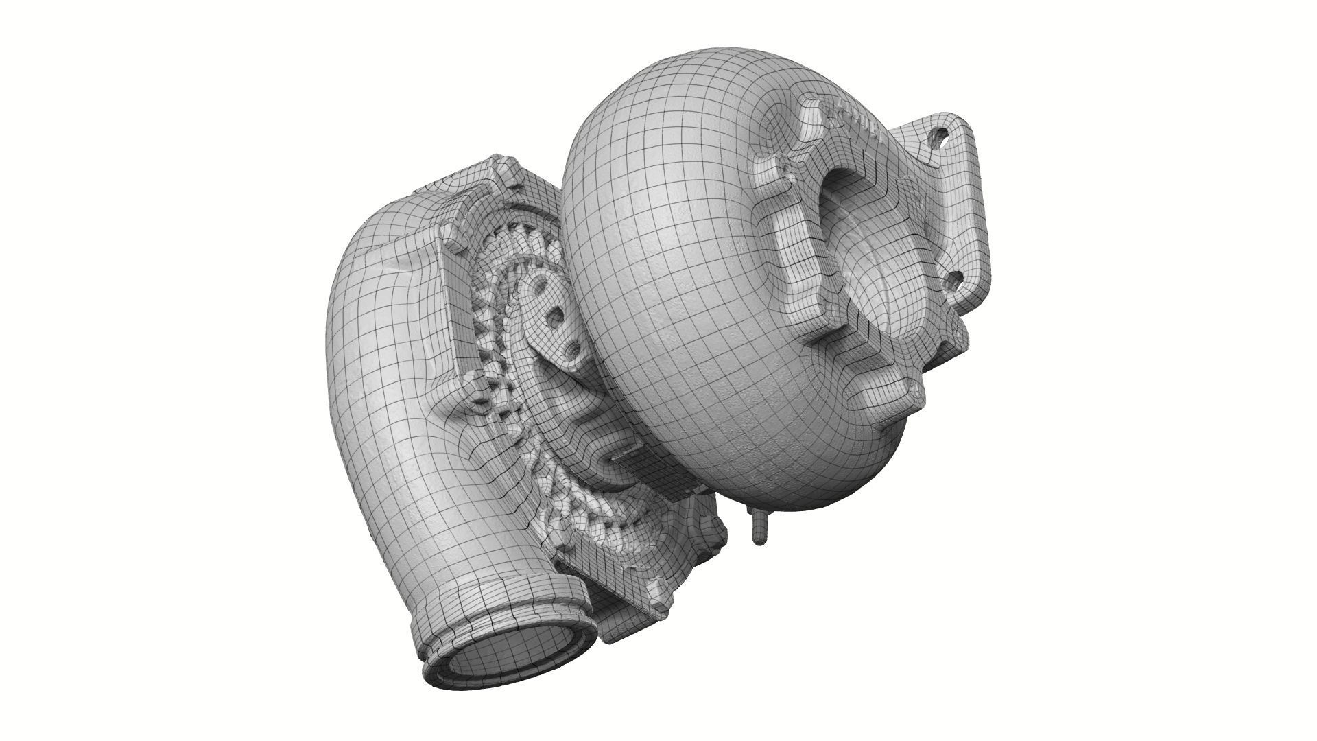 Automotive Turbocharger Raw Scanned 3D model_8