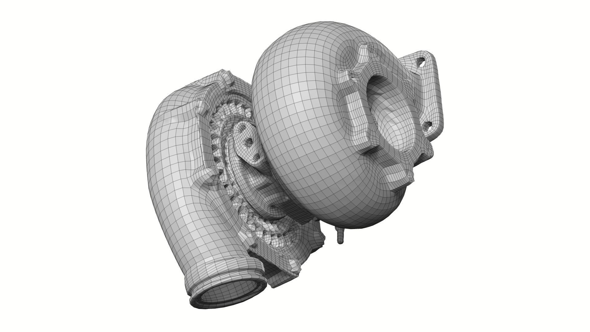 Automotive Turbocharger Raw Scanned 3D model_7