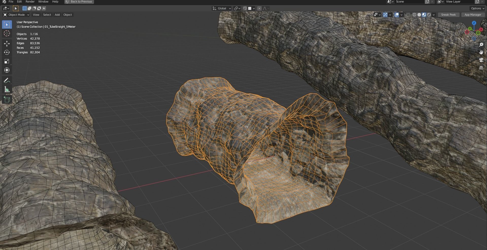 Mine tunnels - Modular 3D model_26
