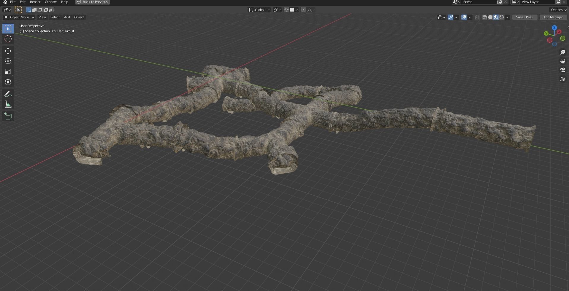 Mine tunnels - Modular 3D model_37
