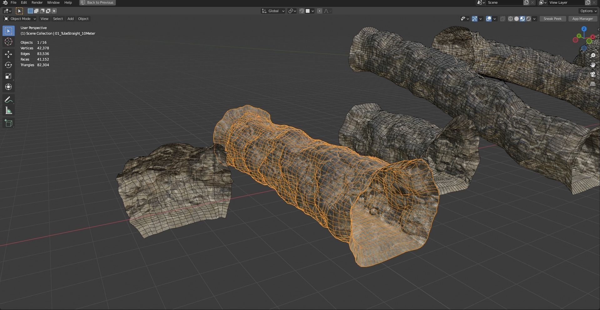 Mine tunnels - Modular 3D model_25
