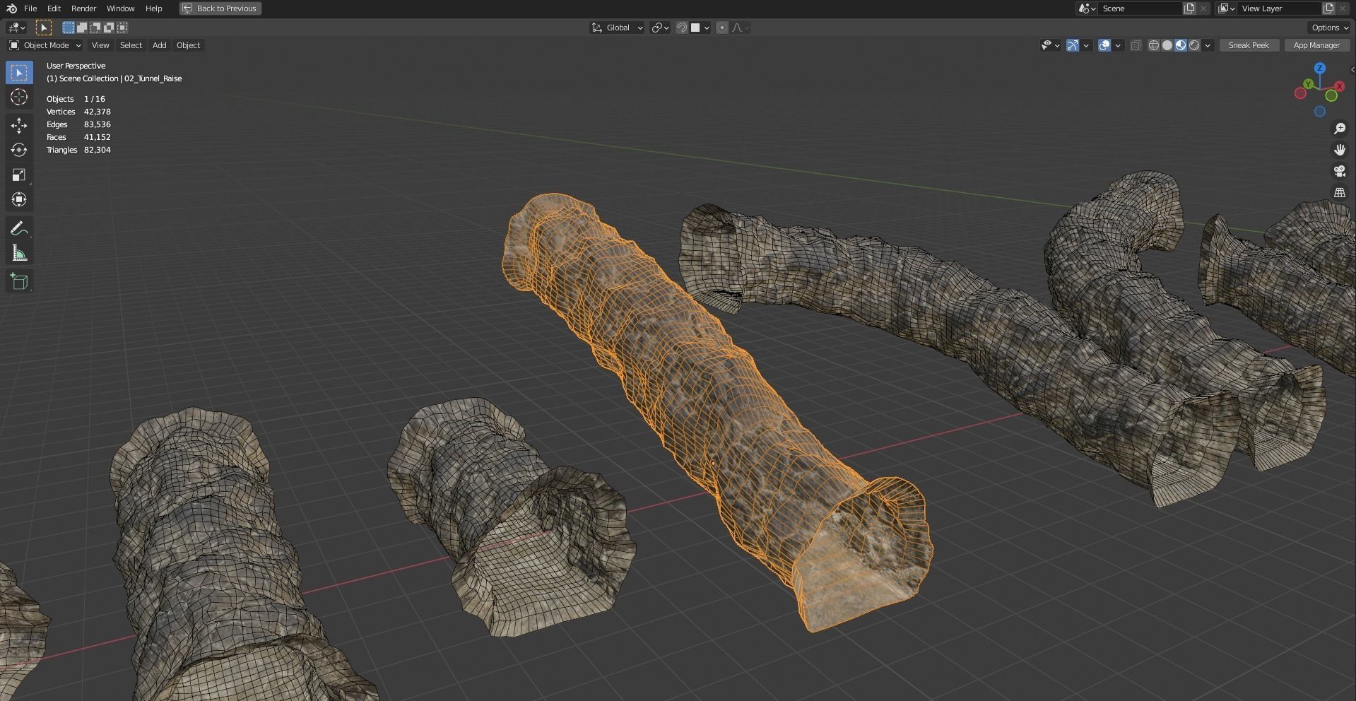 Mine tunnels - Modular 3D model_27