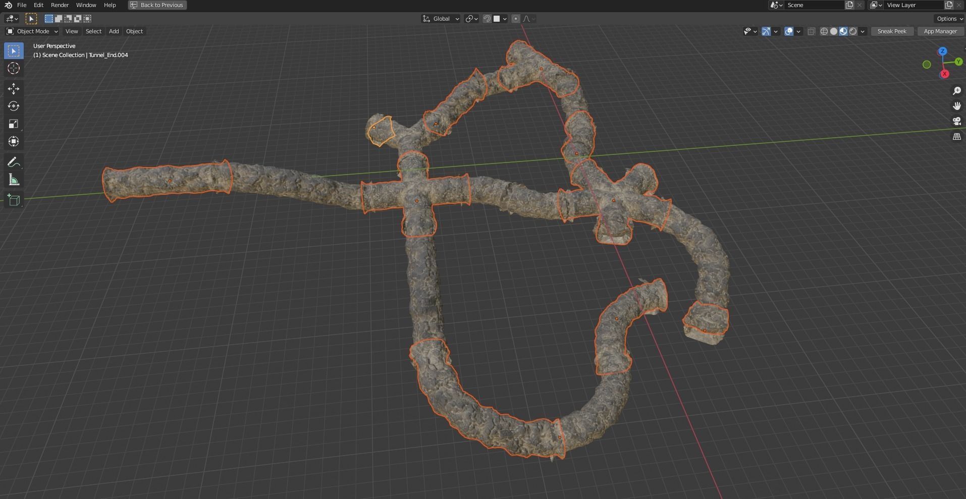 Mine tunnels - Modular 3D model_39