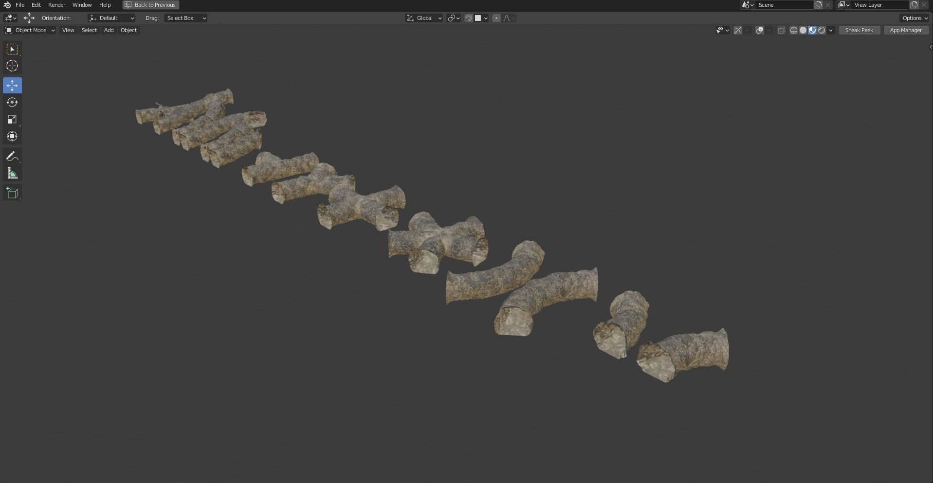 Mine tunnels - Modular 3D model_7