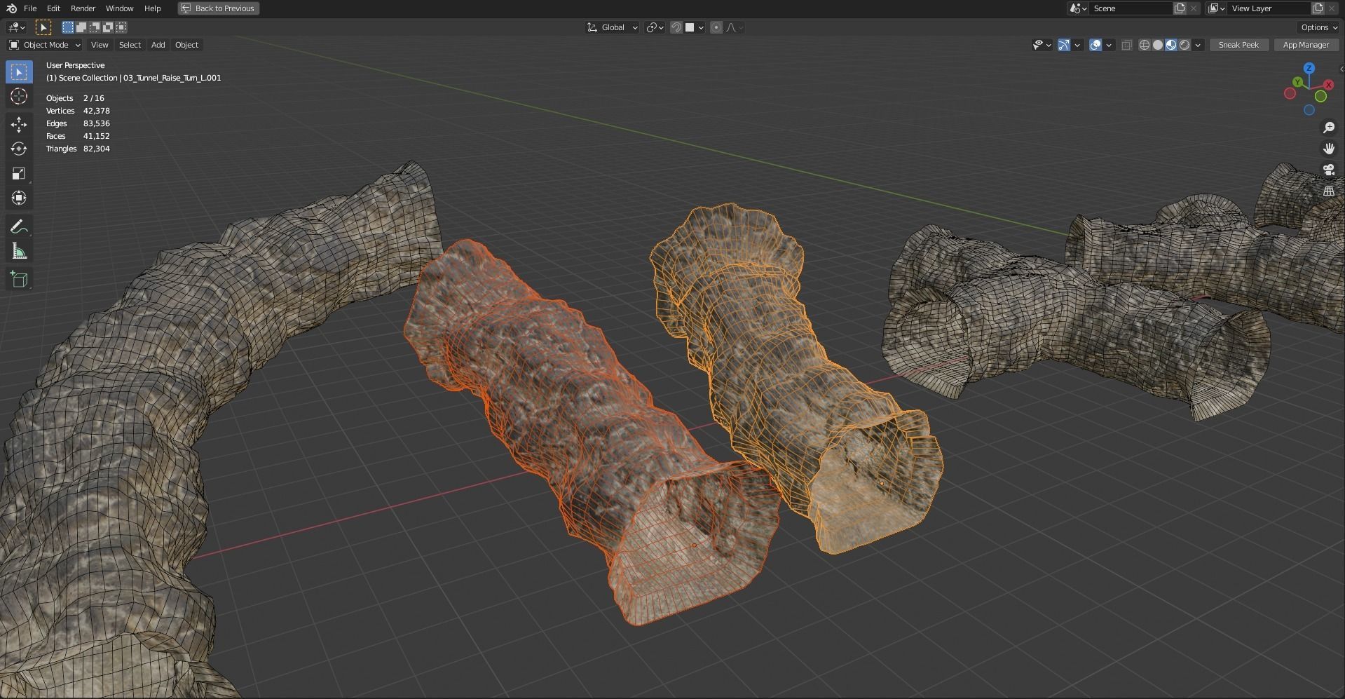 Mine tunnels - Modular 3D model_29