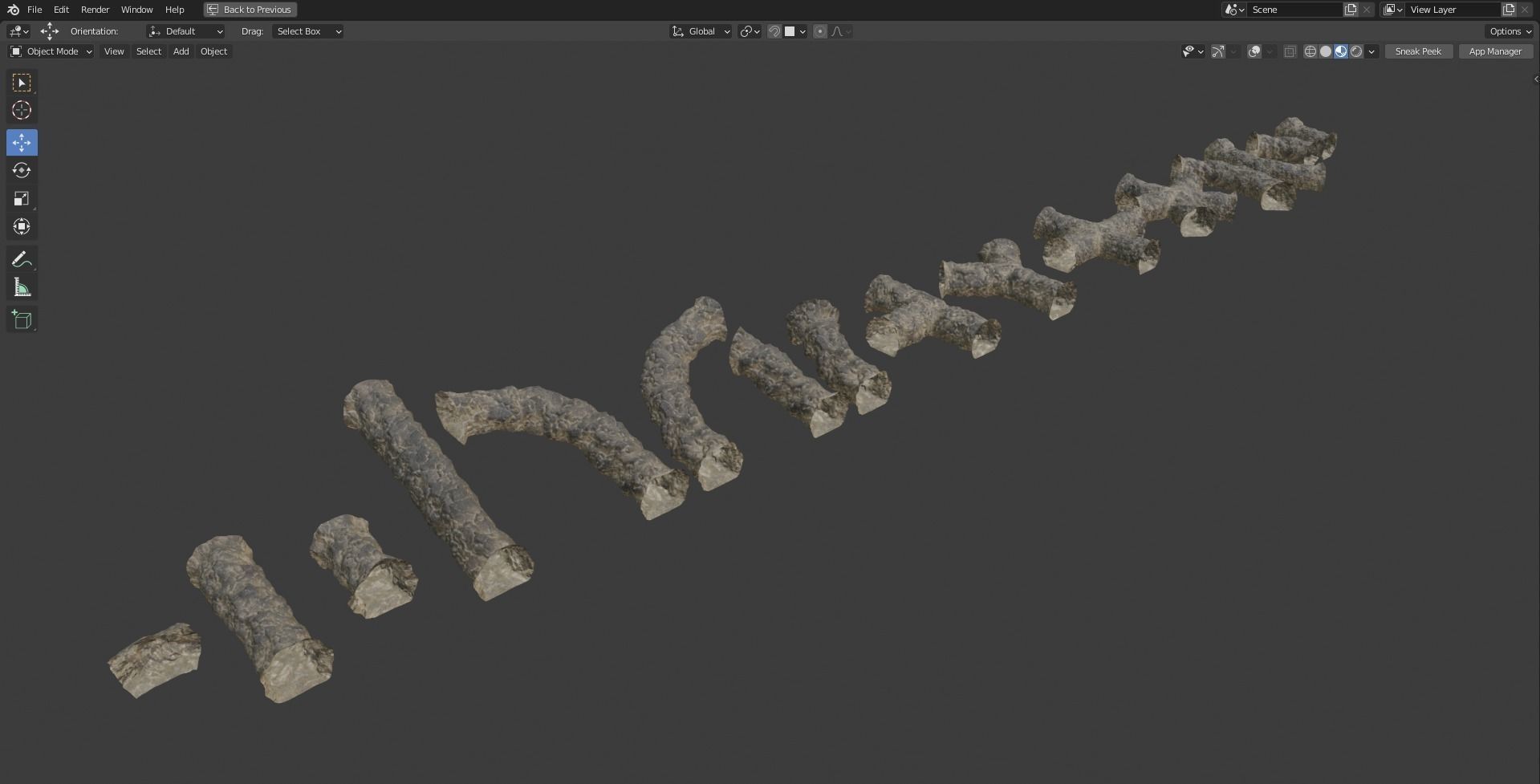 Mine tunnels - Modular 3D model_8