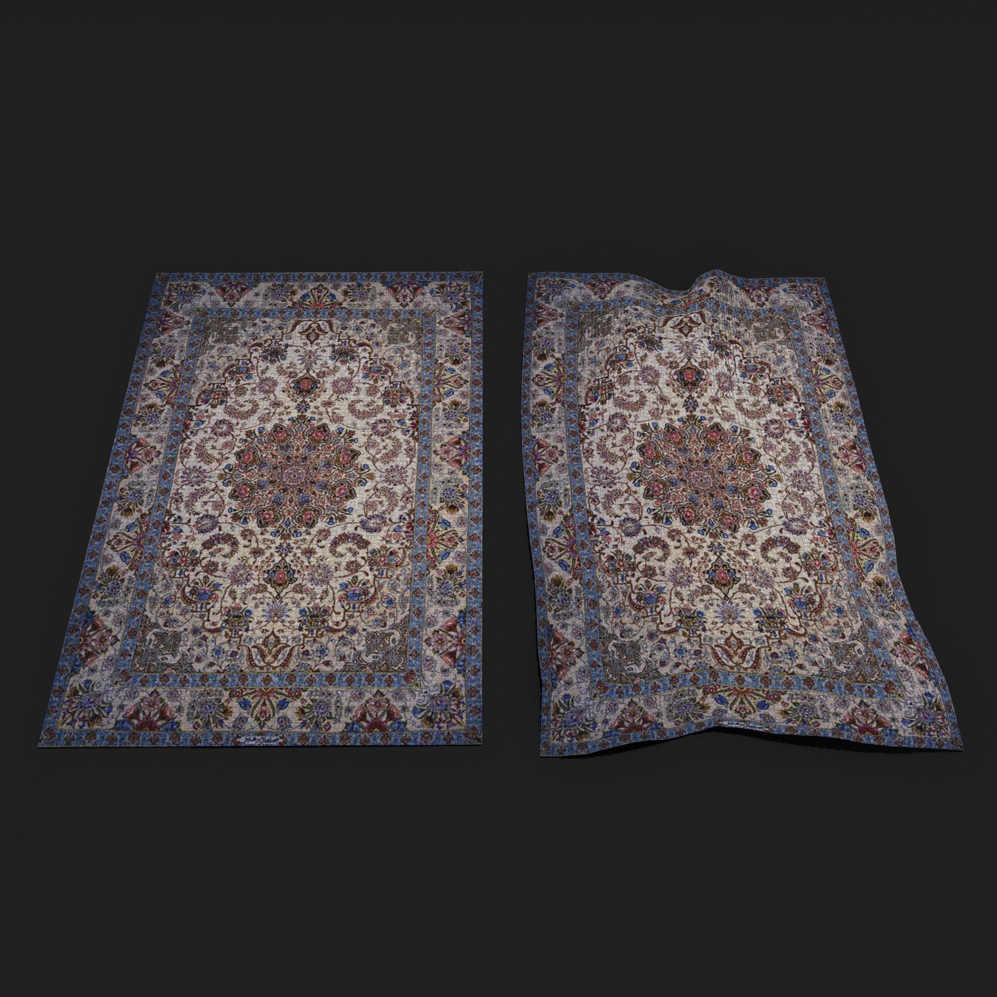 Persian Carpet Design Four Low-poly 3D model_28