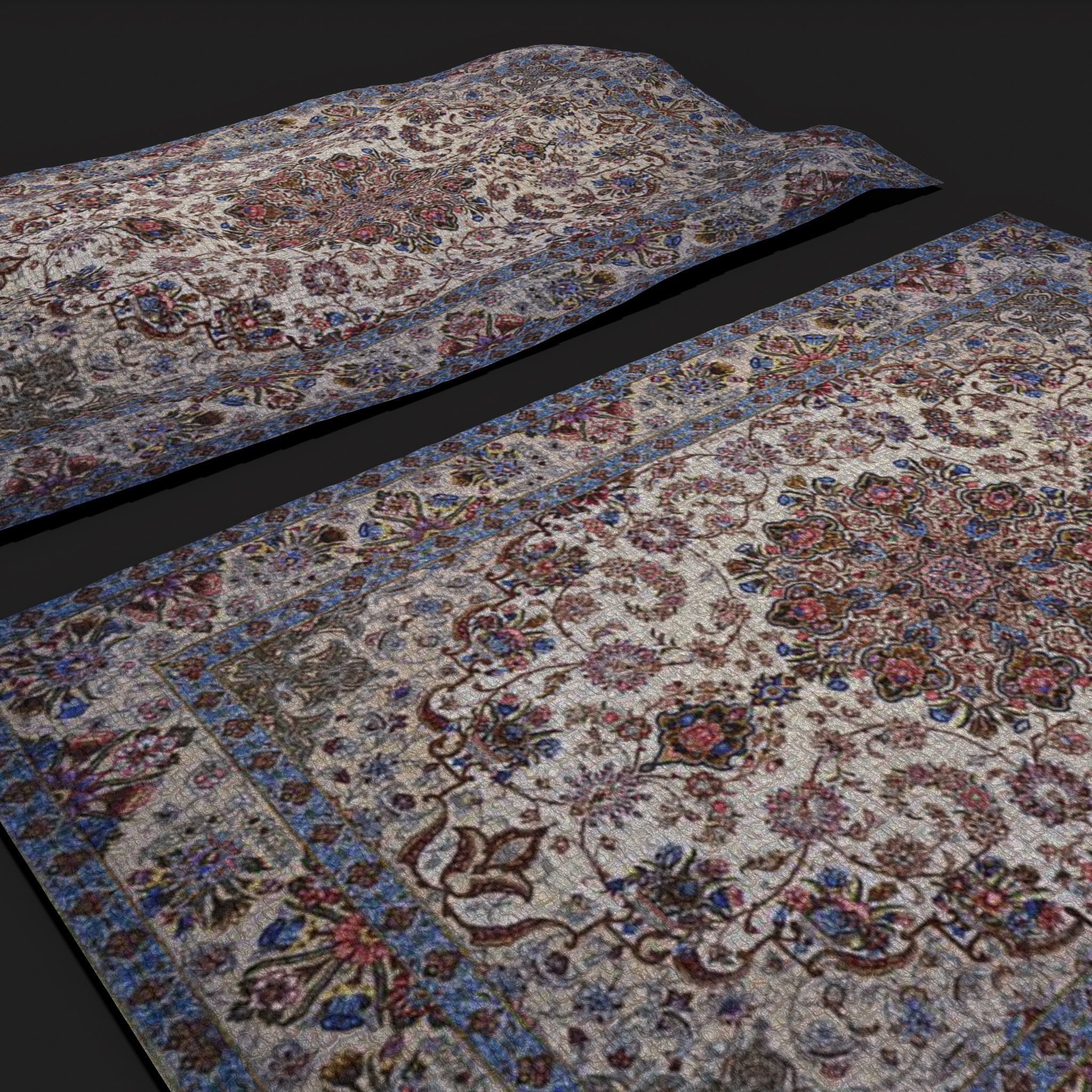 Persian Carpet Design Four Low-poly 3D model_7