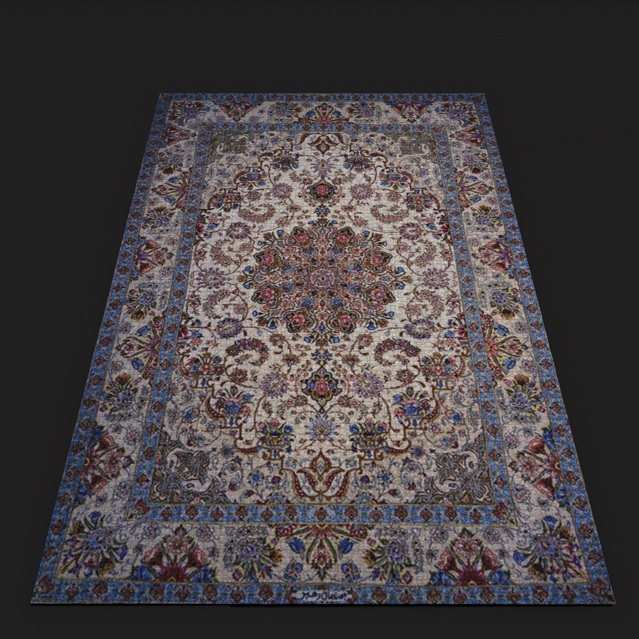 Persian Carpet Design Four Low-poly 3D model_11