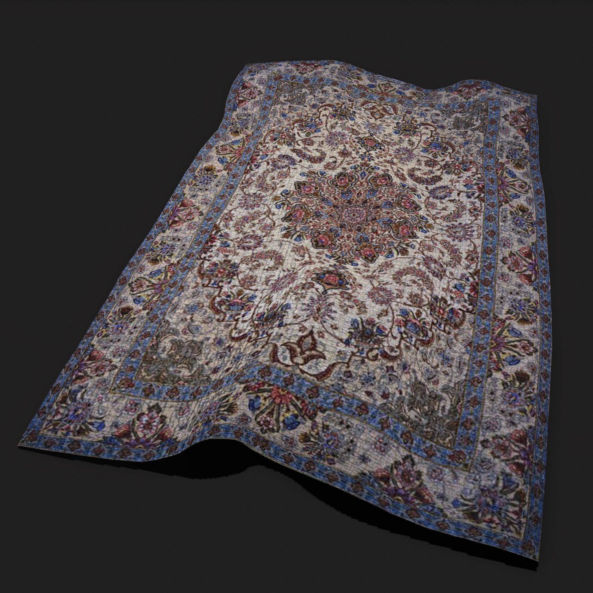 Persian Carpet Design Four Low-poly 3D model_9