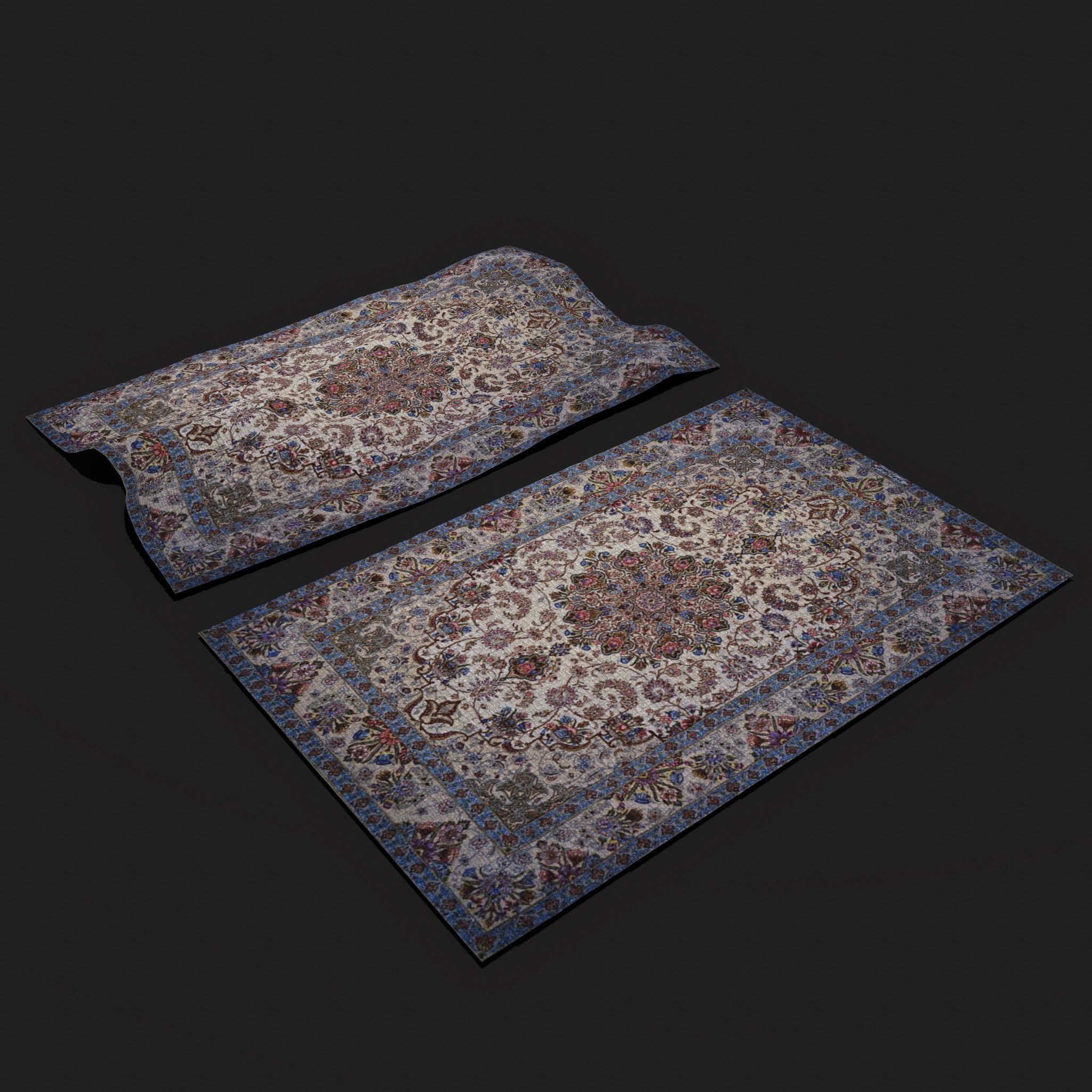 Persian Carpet Design Four Low-poly 3D model_6