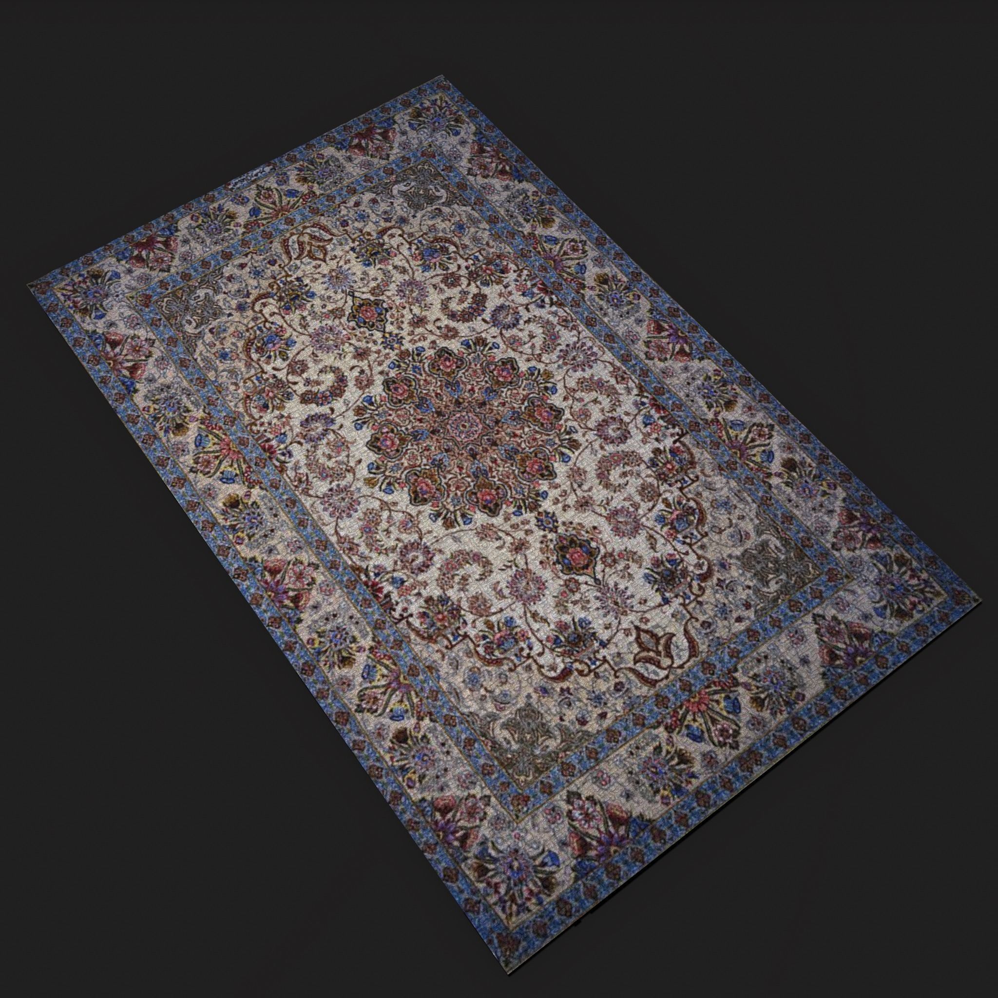 Persian Carpet Design Four Low-poly 3D model_8