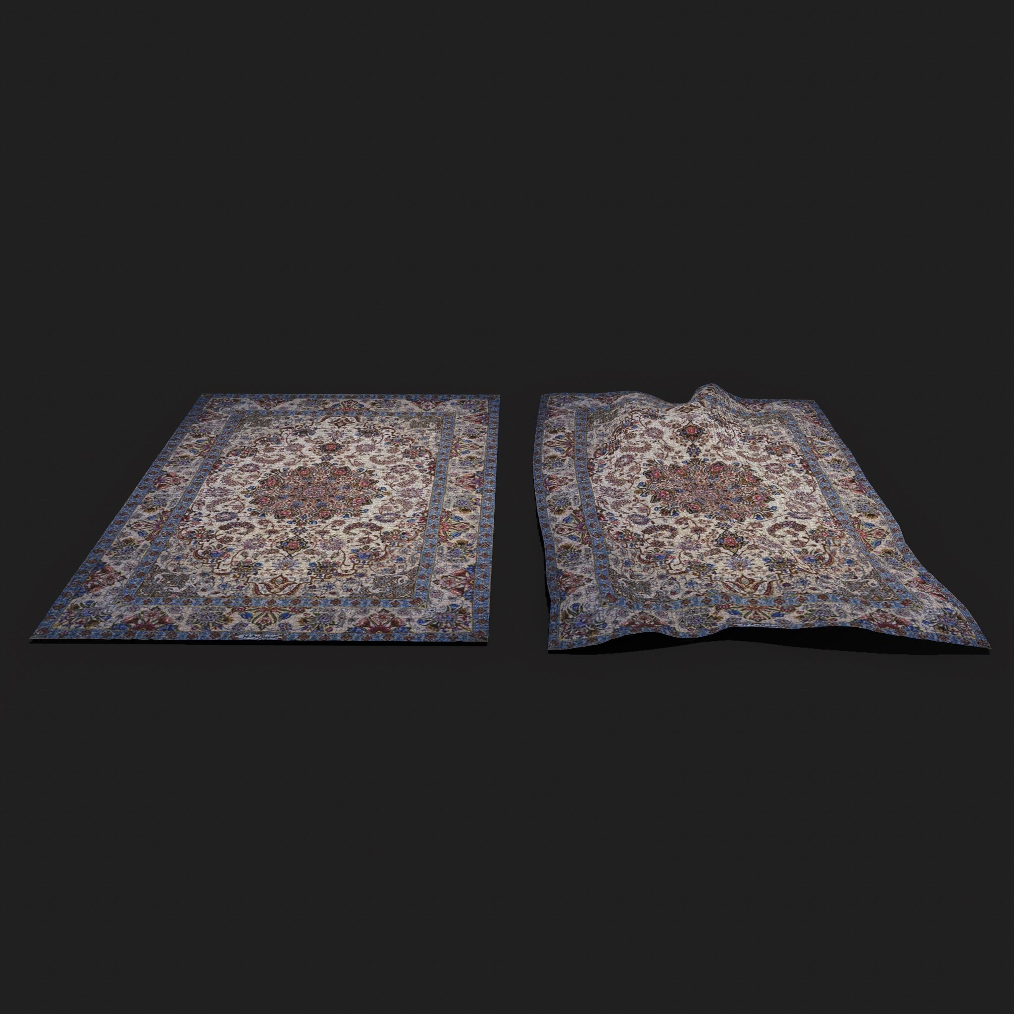 Persian Carpet Design Four Low-poly 3D model_4