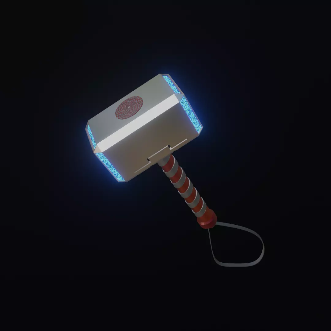 Low Poly Thor Hammer Free 3D model_0