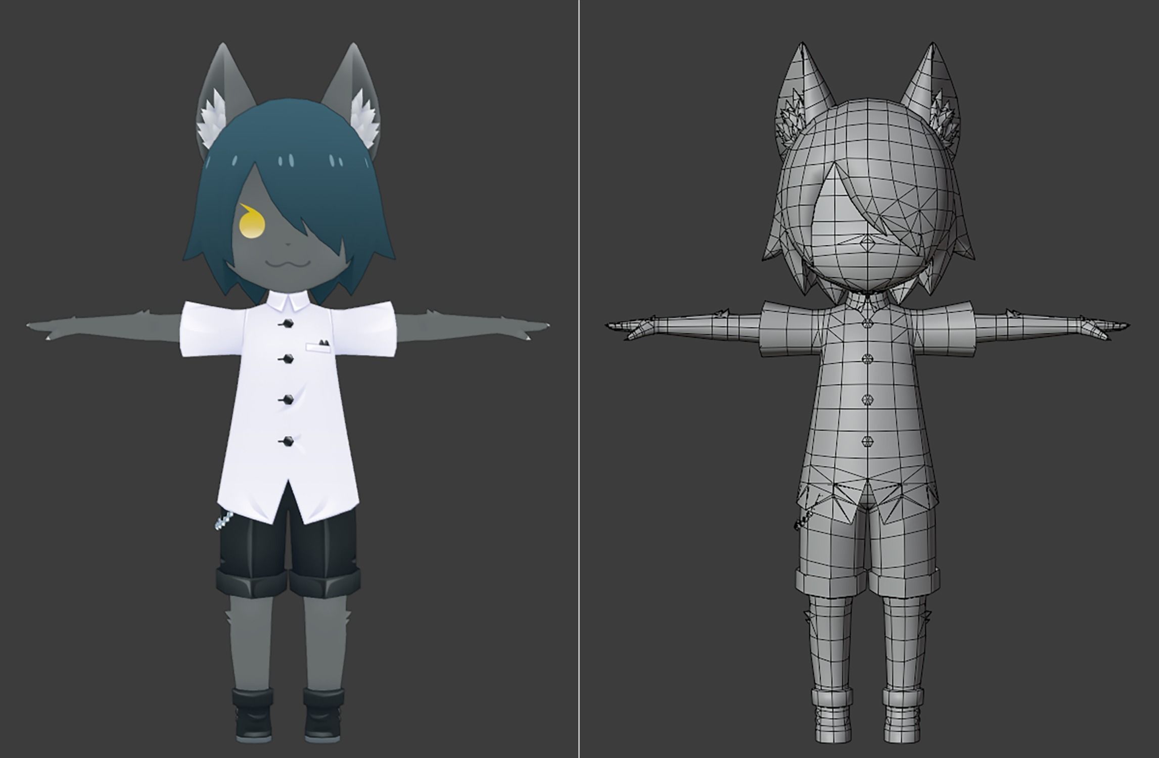 Poly 2d Furry Model 3D model lopo-san Furry-A VR / AR / low-poly rigged | CGTrader